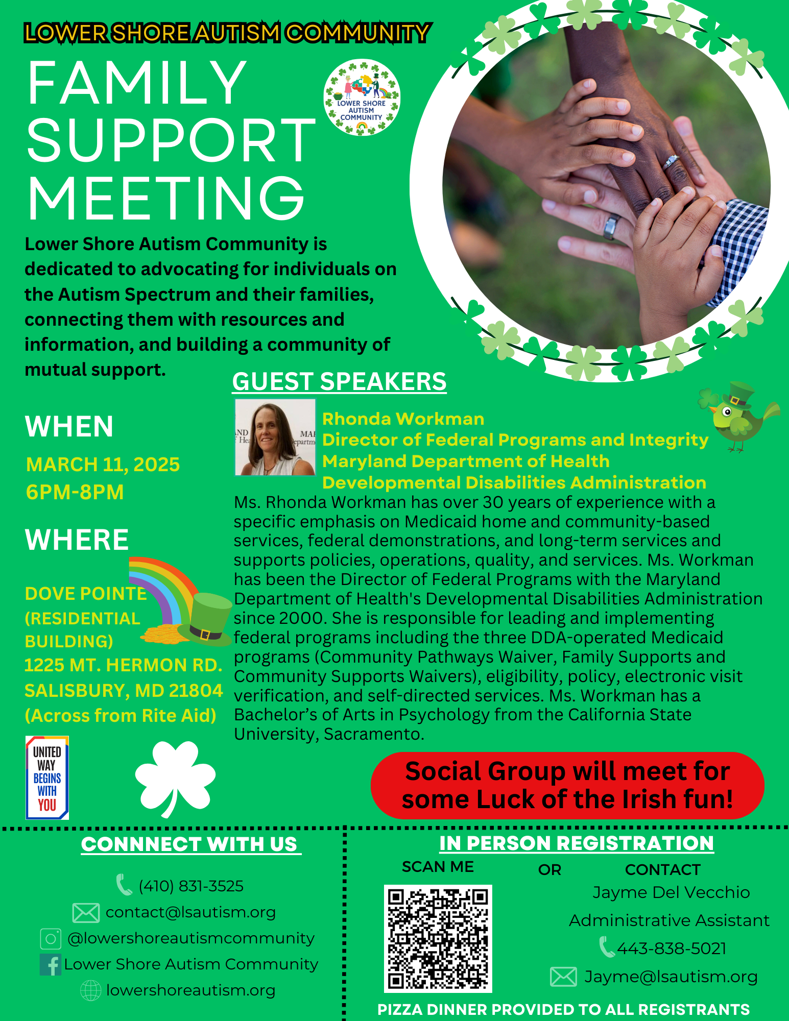 March Family Support Meeting – Welcome to the Lower Shore Autism Community